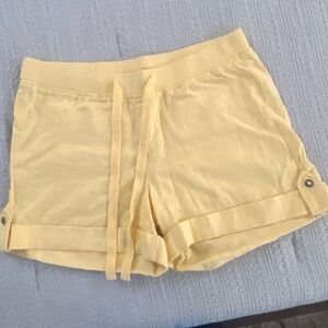 INC International Concepts High Waist Yellow Shorts